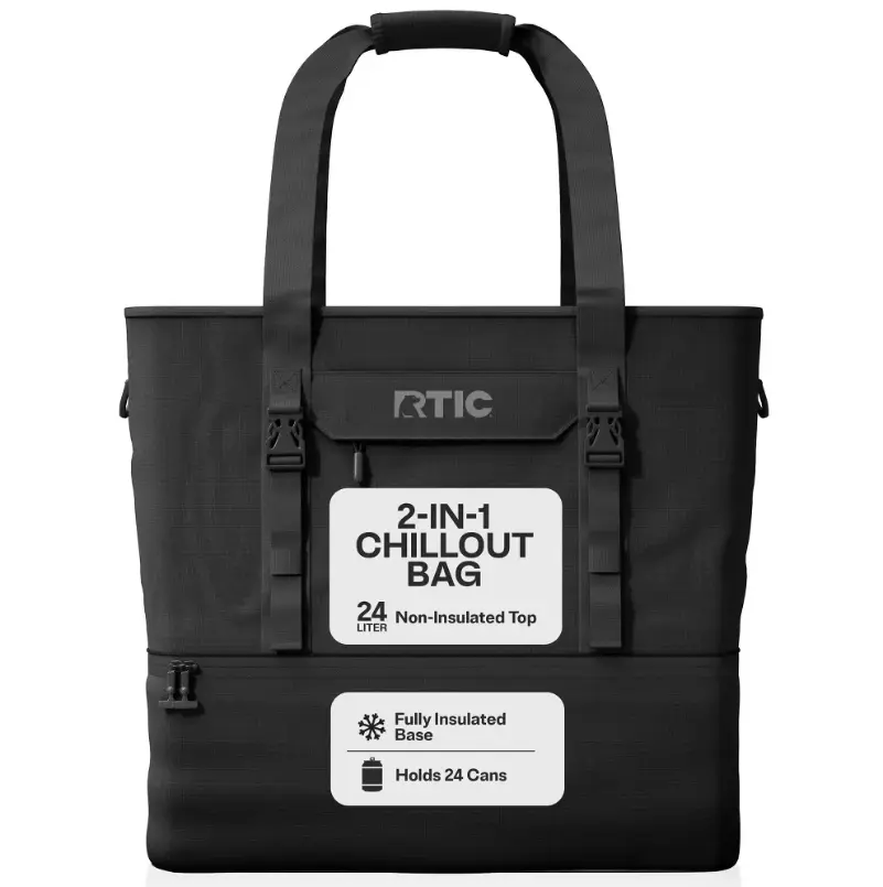 RTIC Outdoors 2-in-1 Chillout Shoulder Bag, Insulated Cooler Tote & Everyday Shoulder Bag, Leakproof Portable Cooler for Beach, Camping, Picnic, Travel, Grocery Shopping & Outdoor Adventures