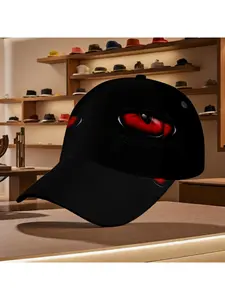 Red Devil Eyes Print Baseball Cap – Bold Dark Horror Design, All-Season Stylish Hat for Daily Wear & Casual Outfits, Perfect for Edgy Fashion Enthusiasts