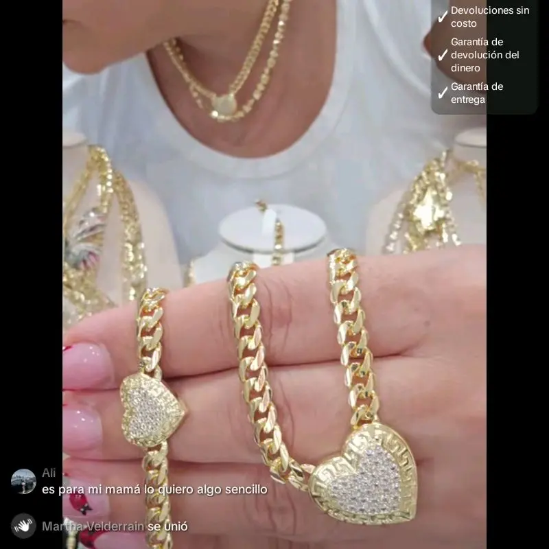 heart set gold plated