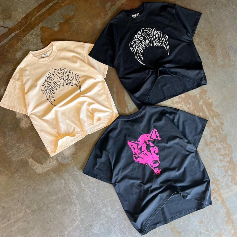 Kill Crew Oversized Rigorous Training, Classic, and Fangs Logo T-Shirts Loose Menswear Relaxed Fit Top Tshirt Streetwear Casual Kill Crew Oversized Rigorous Training, Classic, and Fangs Logo T-Shirts Loose Menswear Relaxed Fit Top Tshirt Streetwear Casual