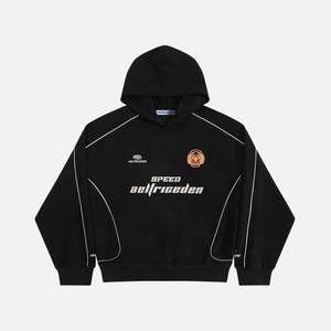 Aelfric Eden Unisex Applique 77 Patchwork Pullover Hoodie Loose Fit Cozy Streetwear Oversized Graphic Sweatshirt