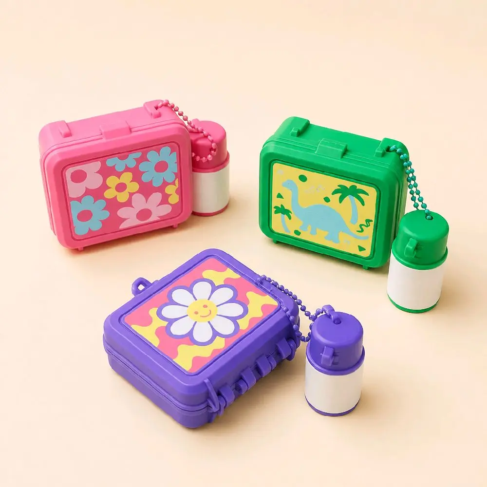 3D Printed Mini Lunch Box Clicker Set with Water Bottle Keychain | Kawaii Fidget Toy | PLA Desk Toy | Sensory Gift