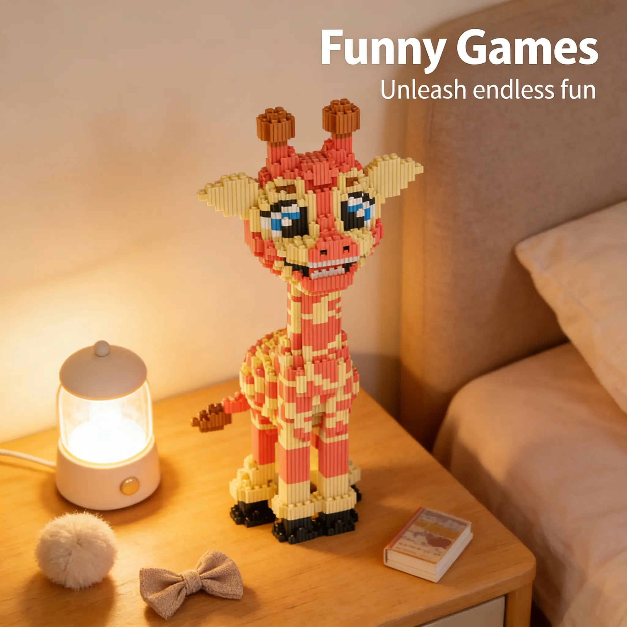 Giraffe 3D Interlocking Creative Puzzle Building Block Decoration, Home Office Bookshelf Decor, Party Tabletop Display, Ideal Gift for Holidays