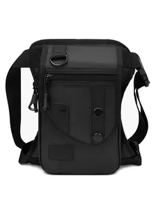 Black Oxford Leg Bag for Men, Handsome Fashion Motorcycle Bicycle Multifunctional Lightweight Adjustable Strap Thigh Bag for Men