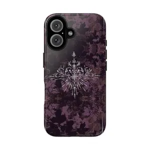 Purple heart flower Phone Case|Elegant Dark Floral Tough Phone Case For iPhone 17 Pro Max 16 15 14 13 12 11 for Samsung S21 S22 S23 S24 S25 Phone Case|gift for him for her|Best Gift