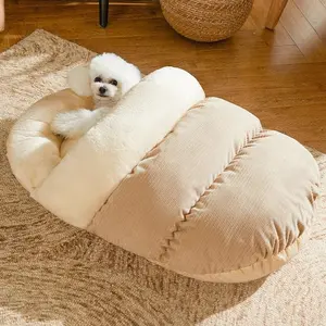 Slipper Dog Bed All-Season Small Dog Teddy Bed Semi-Enclosed Cat Bed Winter Warm Cat Sleeping Bag