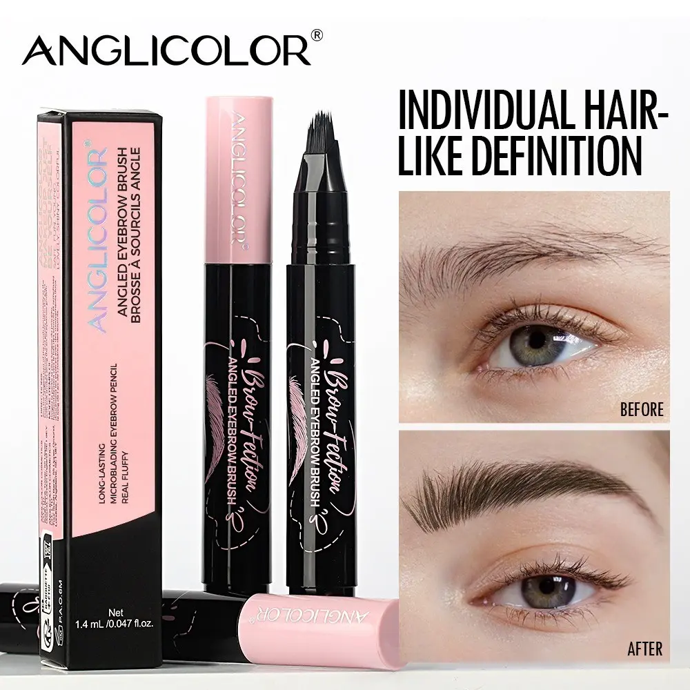 Women Waterproof Eyebrow Pencil with Angled Brush & Multi-Point Tip, Precise Natural Look, Easy Use, Ideal for Daily & Professional Makeup, Eyebrow Products