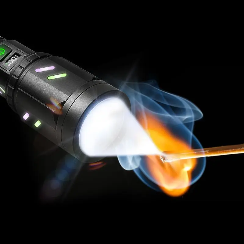 Latest 2025 Super Powerful Flashlight Super Strong Light Igniter, Multifunctional Outdoor Camping and Hiking Adventure Torch, 5000mah Large Capacity Long Battery Life