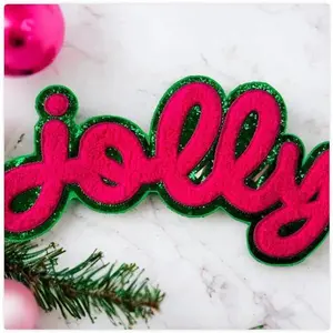 Dark Pink Jolly Chenille Patch