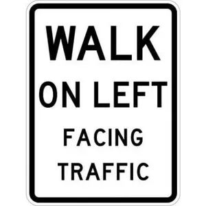 Walk On Left Facing Traffic Sign Regulatory Traffic Signs Metal Sign Tin Sign 8x12 Inch - Caution Safety Warning Security Signs Indoor & Outdoor Signs for Home, Office, Work