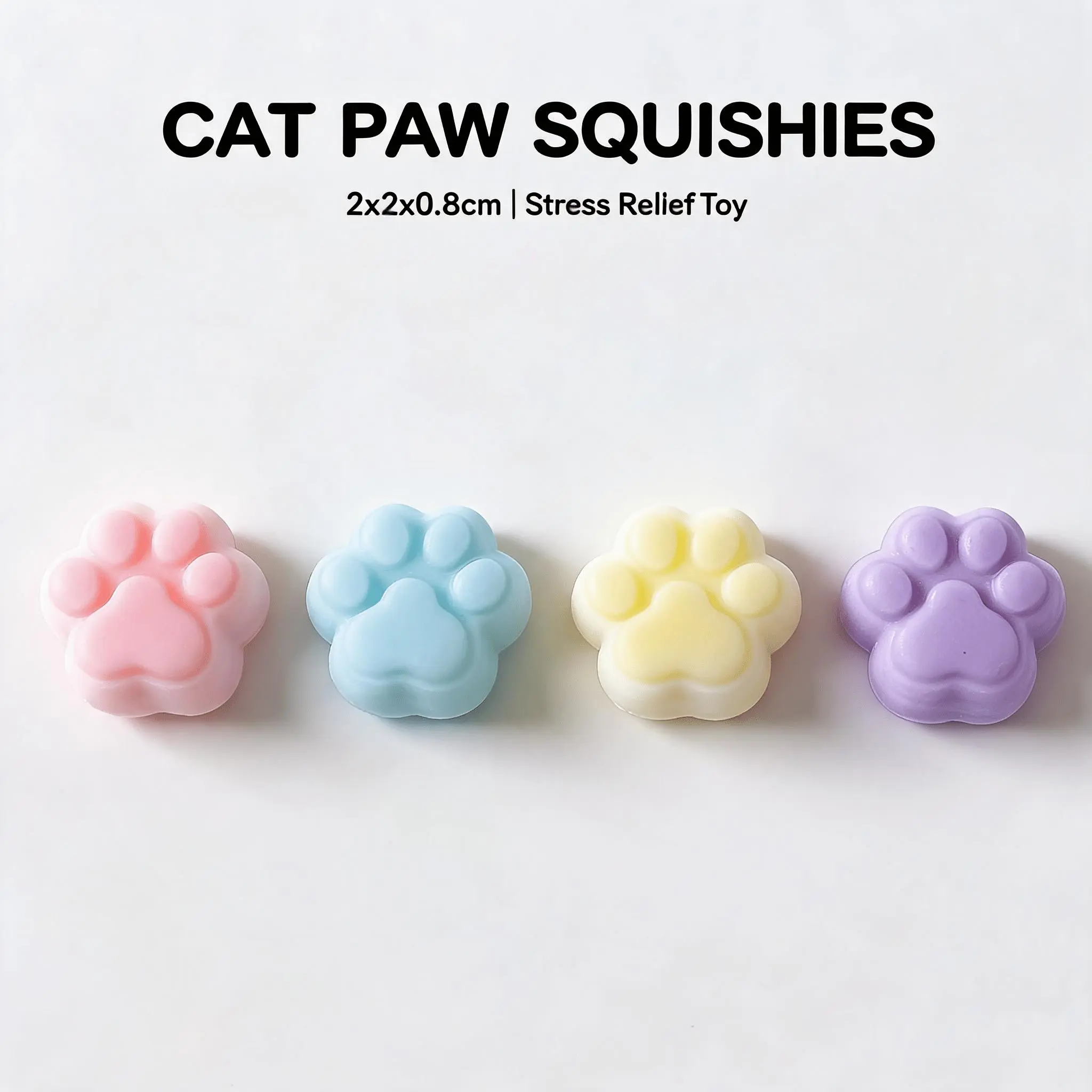 Mini Kawaii Cat Paw Squishy Toy, Soft Jelly Squeeze Stress Relief Fidget for Kids & Adults, Pocket Desk Pet,Soft Squishy Stress Relief,Stress Relief with Slow Rising Sensory Squishy Toys for Kids Adults, Birthday Gifts, Party Favors diy moldable