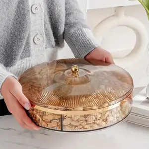 Clear Snack Storage Box, Snack Serving Tray with Lid, Snack Organizer, Home Organizer for Living Room, Kitchen, Party, Wedding, Birthday, Containers