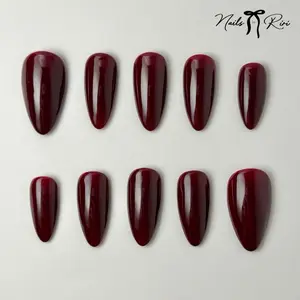 Spiced Cherry Press On Nails | Dark Red | Handmade | Press On Nails | Reusable Gel Nails