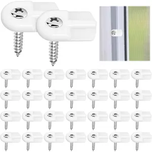 30 Pack White Window Screen Clips with Screws, L 5766 Flush Window Screen Holder Clips for Fastening Window Screens and Storm Door Panels