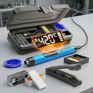 Portable USB Powered Adjustable Temperature Soldering Iron Gun Corded Solder Iron for Home DIY with Storage Box Electronic Welding Tool