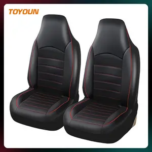 Universal PU Leather Car Seat Cover, High Back Bucket Seat Cover Set, Suitable for Most Cars, Trucks, SUVs and Vans, Four Seasons Car Seat Protectors, Car Interior Accessories