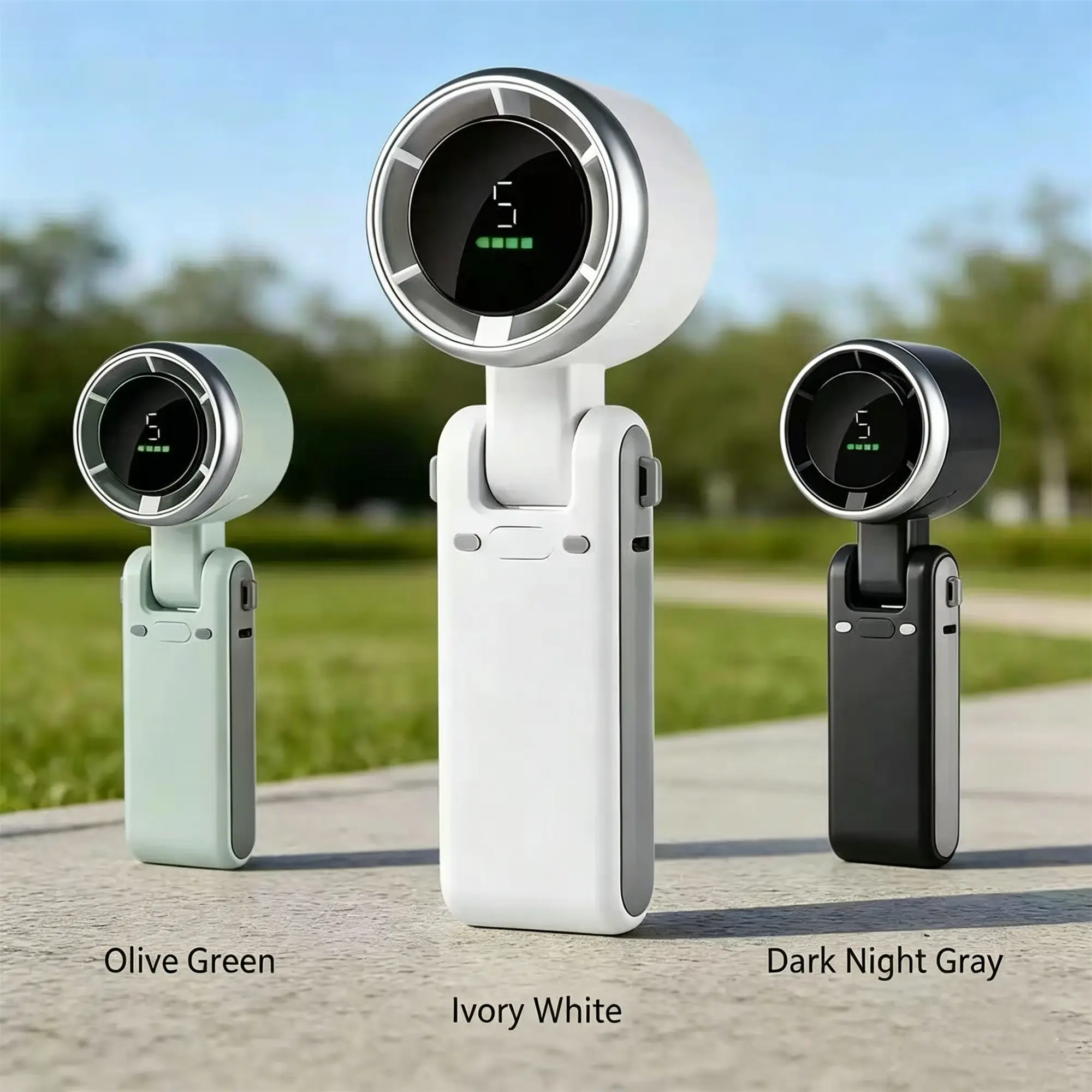 2026 Portable Handheld Turbo Fan - 5-Speed, Up to 10 Working Hours, LED Display, 3-in-1 Rechargeable Battery-Powered Multi-Speed Handheld Portable Fan with Air Turbo Tech for Outdoor Activities, Travel, Handheld Portable Fans, Multi-Speed Portable Fans