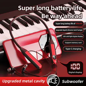 【80 hours long battery life】Wireless Earphone Stereo Wireless Neck Hanging Headphone with mic Gaming Headset Deep Bass Noise Cancellation Type-c Earbuds Wireless Audio Headphones