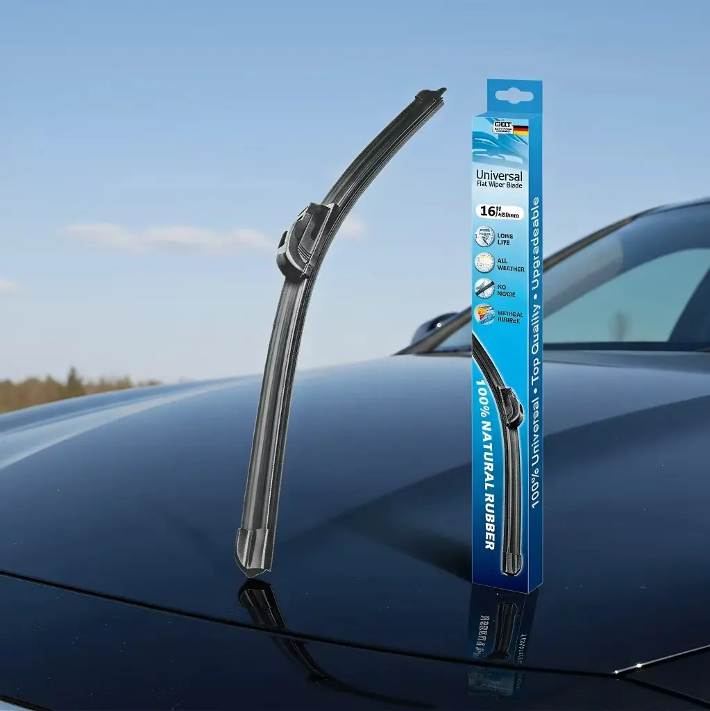 22 in Rubber Frameless Windshield Wiper Blade, Single Quiet Streak-Free Car Replacement with Tool-Free Adapter Set, Durable All-Weather Wiper for Heavy Rain, Compatible with Cars, SUVs