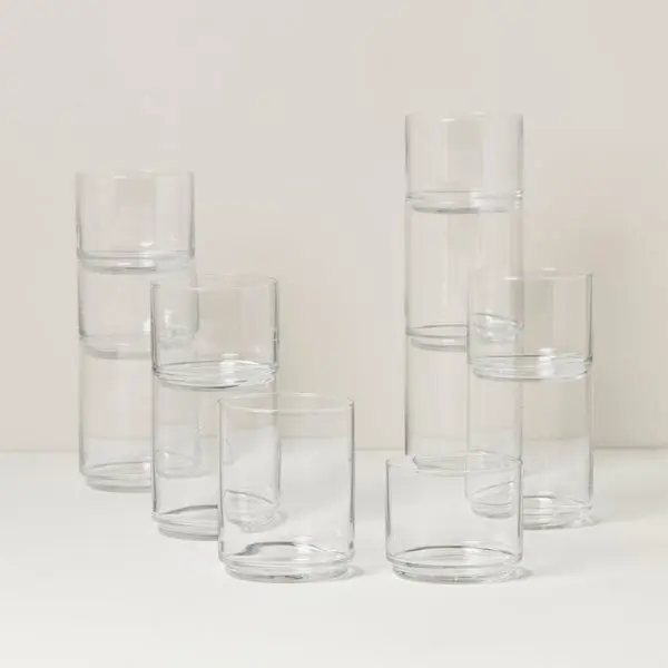 Lenox 893753 Tuscany Classics 14oz Round Stackable Home Drinkware Glasses - Set of 12