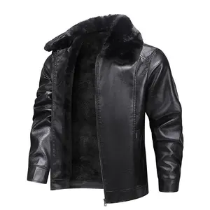 Classic black leather jacket with faux fur collar | Ultimate warmth, timeless style “casual formal wear”