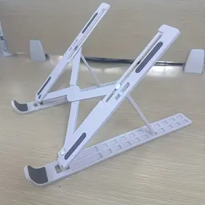 Travel-Friendly Adjustable Portable Laptop Stand, Fashionable Abs Material, 10-Level Folding Cooling Base, Ergonomic Design, Fits All Laptops