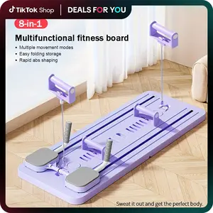 TikTokShopBlackFriday 8-in-1 Multi-Functional Exercise Board - Heavy Duty 660LB ABS Slide Board with Auto Rebound & Adjustable Rails for Full Body Workout and Core Toning