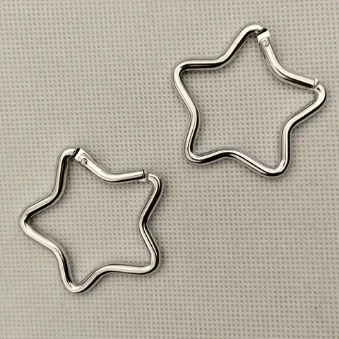 5pcs Set of Five-Pointed Star Aluminum Alloy Carabiners, Keychain Clips, Outdoor Camping Key Rings, Water Bottle Hooks, Backpack Accessories, Climbing Carabiner