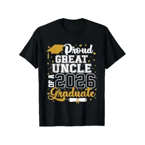 teen clothes Proud GREAT UNCLE of a 2026 Graduate T-Shirt - Black Short-Sleeve Crewneck Tee with Graduation Graphic Print, Flowing Cursive and Bold Varsity Typography, Perfect Gift for Family Celebrating Graduation Milestones