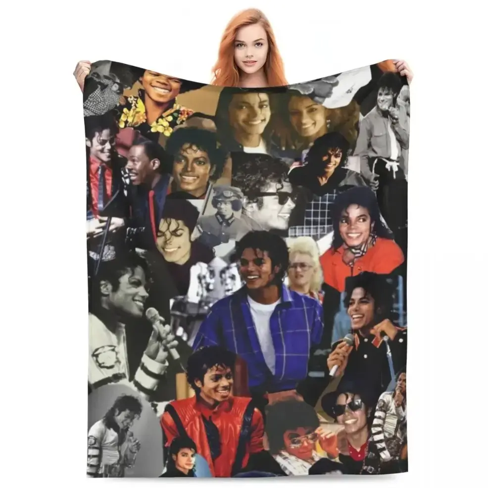 Michael Jackson Photo Collage Print Flannel Blanket,Baby blankets and adult blanke Cooling Blanket, Ultra Soft Cozy Homegoods, for Bedroom Living Room, MJ Fans Music Lovers, Perfect Holiday Birthday Gift, Viral TikTokShopSpringGlowUp Blanket birthday gift