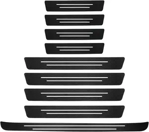 Car Door Sill Protector, AntiScratch Carbon Fiber Trunk Door Sill Protection Door Entry Edge Guard, Car Door Threshold Protection Sticker, Universal Vehicle Trim Cover for Car Truck SUV (Pcs)