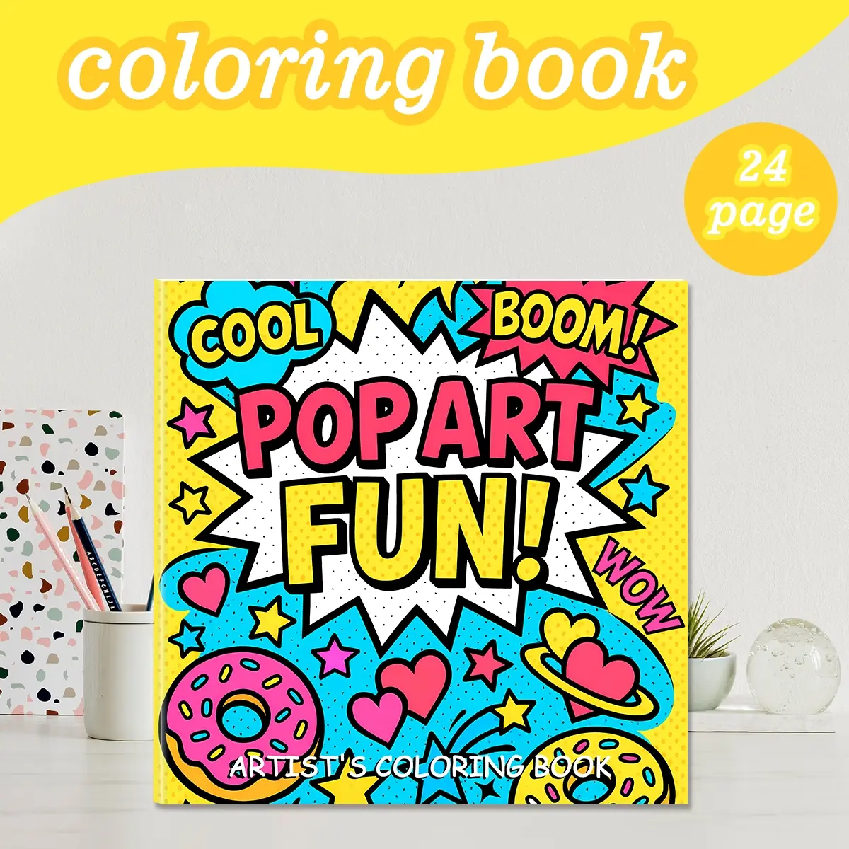 Hand-Drawn Coloring Book Pop Art Pop Culture Upgrade Version Thick Paper 24 Pages, Art Supplies for Adults & Teens, Ideal Gift for Friends, Fun Drawing Activity, Creative Activity, Art And Craft For Kids
