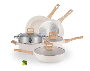 12pcs non stick frying pan set, including frying pan, soup pan, and cookware set, including cookware and accessories