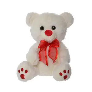 12" Bear With Bow Cream