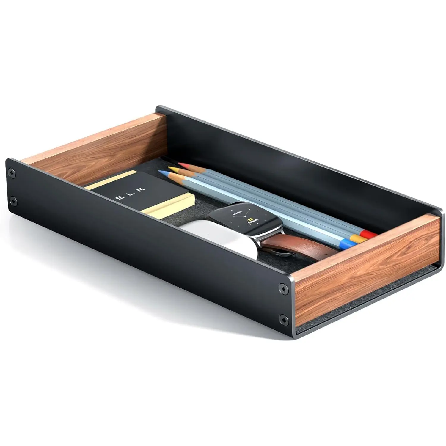 Desk Tray Organizer Drawer for  Office, Walnut Desk Organizer Tray for , Pen, Watch