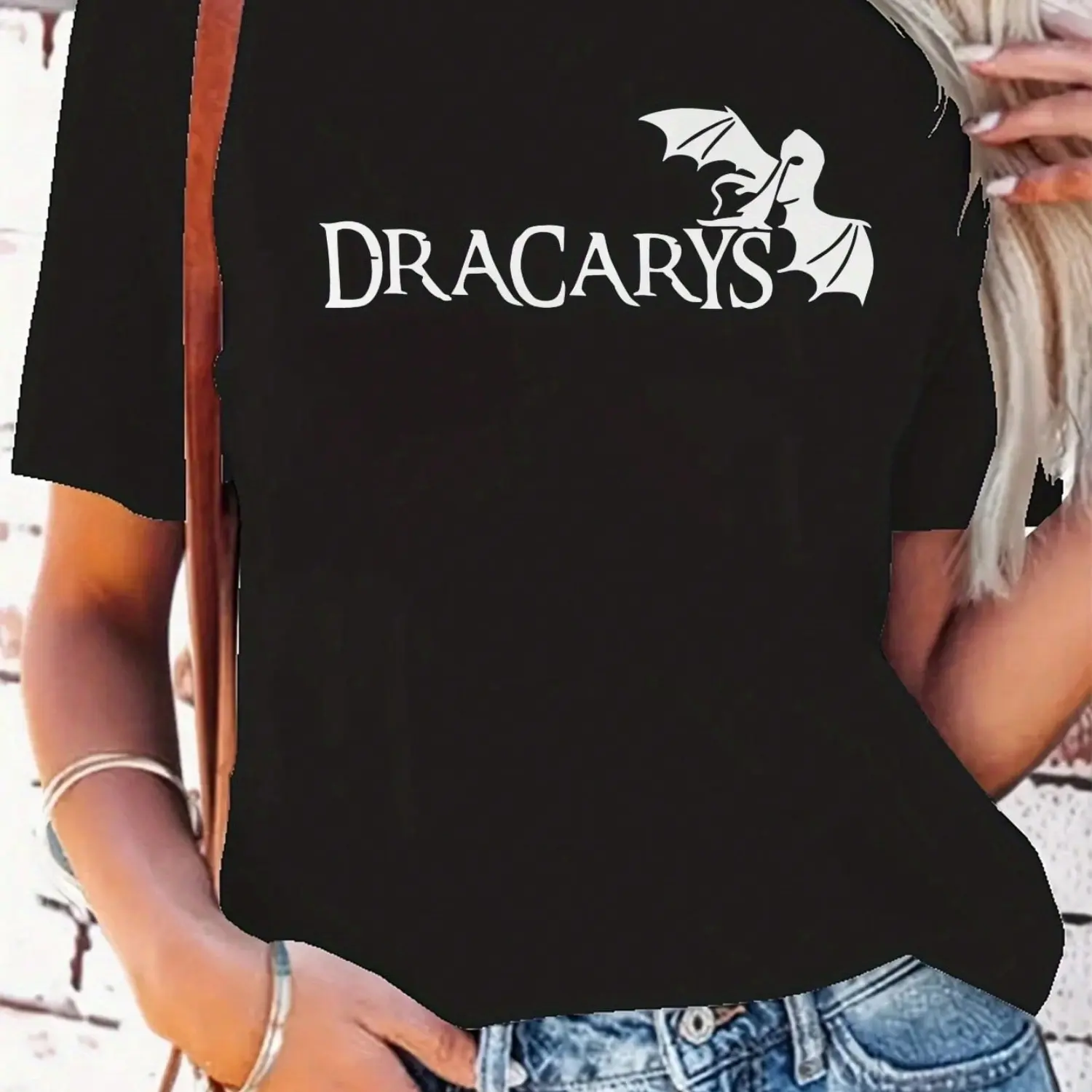 Women's Colorful Dracarys Dragon Graphic Print Casual T-Shirt - Comfortable, Lightweight, Short-Sleeve, Round Neck, All-Season, Machine-Washable 1-Piece Tee, Shortsleeve, Style
