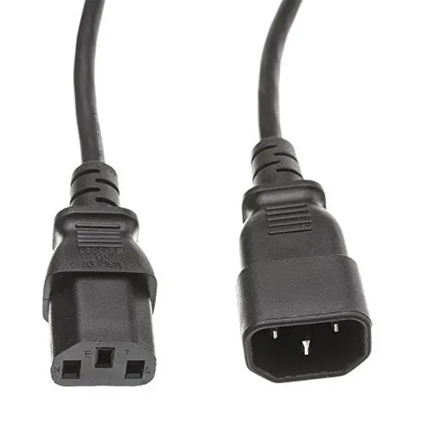 CableWholesale 10W1-02212 Computer-Monitor Power Extension Cord Black C13 to C14 10 Amp UL CSA rated 12 foot