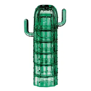 Cactus Glass Set of 6 | Stackable Cocktail Glass Giftable Drinkware Set