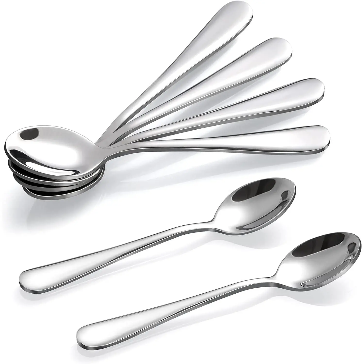 6-Piece Demitasse Espresso Spoons, 4 Inches Stainless Steel Mini Coffee Spoons