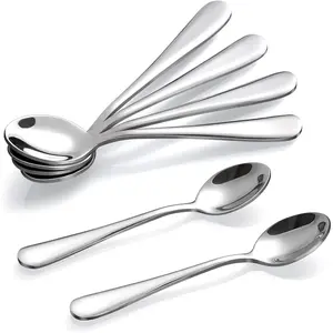 6-Piece Demitasse Espresso Spoons, 4 Inches Stainless Steel Mini Coffee Spoons