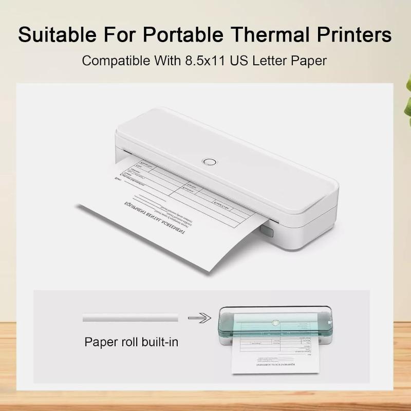 2-20 Rolls US Letter Size Thermal Printer Paper 8.5''X11'' Quick-Dry Thermal Paper - Suitable for Various Applications