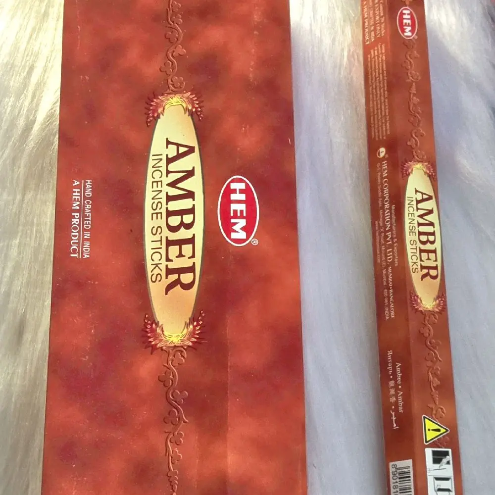 HEM Amber Hem Incense Sticks - Hand Crafted in India - Aromatic Fragrance for Home. Sacred space.