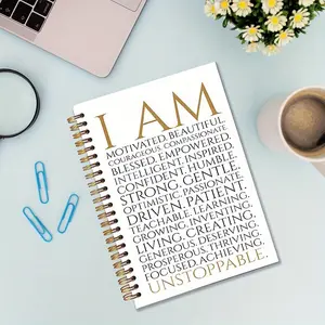 I Am Motivational Notebook Journal, 1 Count Inspirational Mental Health Notebook Journal, Boho Spiral Journal Notebook, School Counselor Gifts