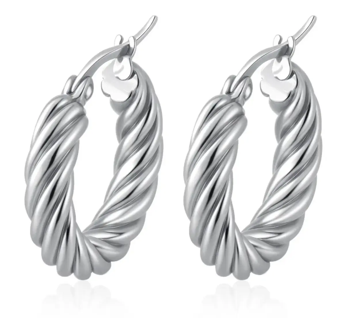 Boop Huggie Earrings 18K Gold Plated Round Hoop Jewelry Silver