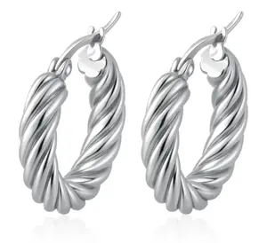 Boop Huggie Earrings 18K Gold Plated Round Hoop Jewelry Silver