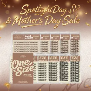 MAXCOMFI BREEZE Cluster Lashes, Spider-Style with Length Lock & Breeze Comfort, DD Curl Kim-Style for DIY Lash Mapping, Makeup Cosmetic Eyelash Extensions (Black or Brown)