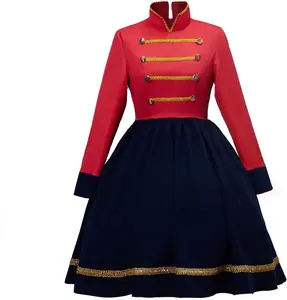 Women's Nutcracker Costume Christmas Toy Soldier Cosplay Costume Uniform Dress