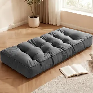 6 Inch Thick  Floor Mattress, 74"x27" Foldable Futon Mattress Tatami Floor Bed, Portable Futon Cushion for , Camping & Yoga, Gray