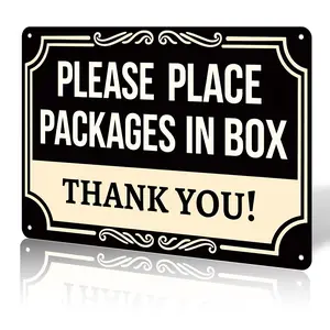 Decor Delivery Signs For Packages Please Place Packages In Box Aluminum Signs Package Delivery Boxes Please Leave Packages Here Signs For Outside Deliveries Decor 8x12 In