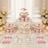 Cupcake Holder 10-Piece Party Dessert Stand Set with 3 Round Three-Layer, 3 Square Two-Layer & 4 Dessert Trays for Birthdays, Weddings & More, Cupcake Stand Set, Decorative Cake Cupcake Stands